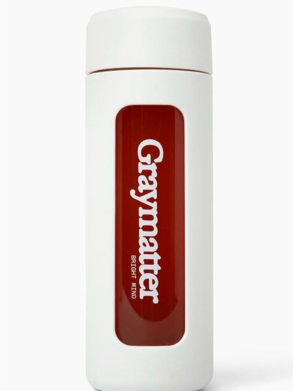 Graymatter White glass Water Bottle